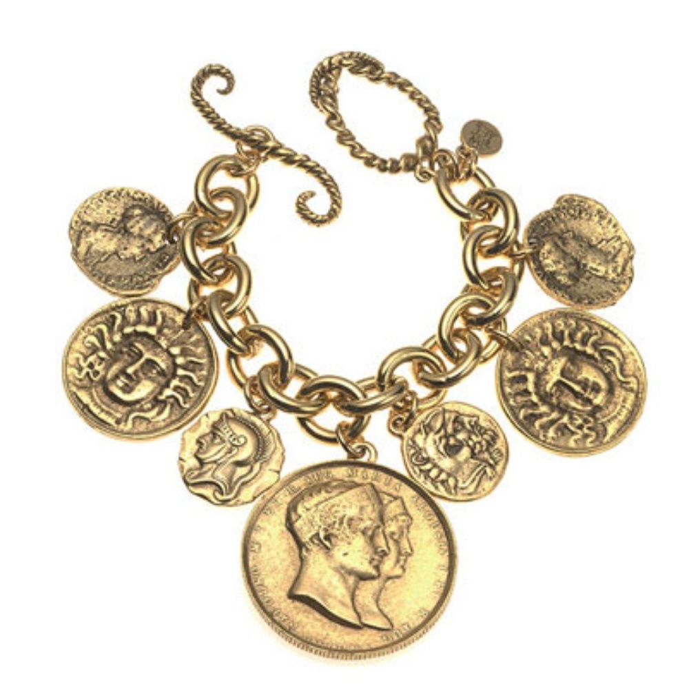 7 Coin Charm Bracelet